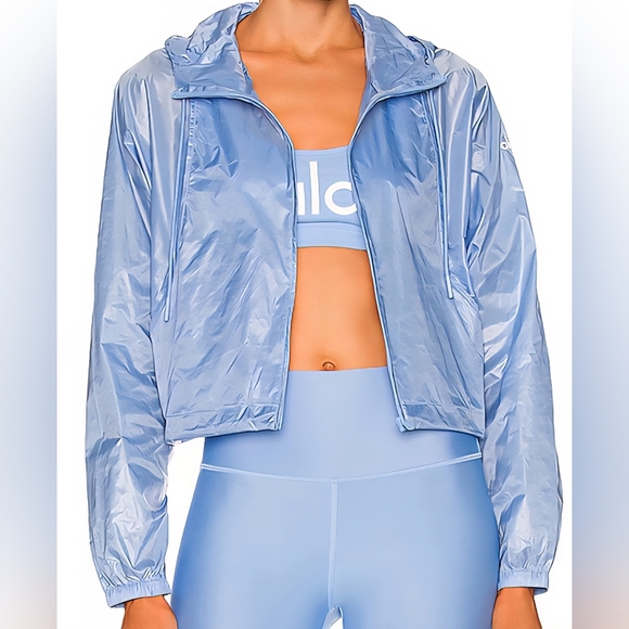 Alo Yoga Sprinter Jacket in Tile Blue sz MEDIUM
